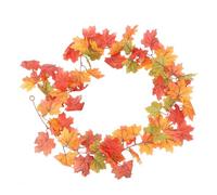 Mipcase Artificial Maple Rattan Simulation Plant Vine Red Pvc Decorative Hanging Leaves for Air Conditioning, Thanksgiving Day, Restaurant Halloween Decor
