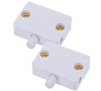 Mipcase Automatic Door Switch Easy to Install White Plastic Compact Body 2pcs for Cabinet Door and Pantry Closet Lights Kitchen Lights