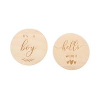 Mipcase Baby Growth Commemorative Cards and Capturing Baby's Monthly Age Creative 2pcs Timber for Photo Album Creation for Social Media and Newborn Growing up Moments