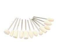 Mipcase Beige Wool Grinding Heads Bit Set Nail Drill Accessories 12pcs Durable for Manicure Nail Polishing and Buffing and Square Shapes for Expert Use