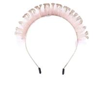 Mipcase Birthday Hairband Lace Hairband Multiple Usage Decoration for Babies Unique Design Charming Pink Style Photo-shoot Daily Decoration with Letters
