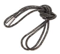 Mipcase Black Rhinestone Crystal Shoe Lace 4mm Wide 120cm Long Bling Shiny Round Rope with Glass Material, Easy to Use Sew-on String for Hoodie and Pants Decoration at Wedding Party