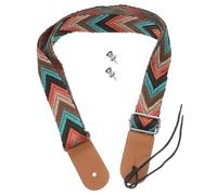 Mipcase Bohemian Guitar Strap for Left Handed Ukulele Adult, Adjustable Nylon Shoulder Strap with Double Hooks, Leather and Iron Ends, for Ukulele Accessories