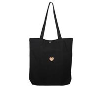 Mipcase Canvas Single Shoulder Handbag for Women, Black 100% Cotton Eco-friendly Canvas Tote Bag with Snap Button Closure, Simple Shopping Shoulder Bag for Daily Use