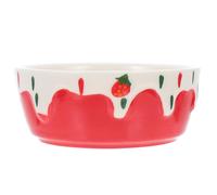 Mipcase Ceramic Hamster Feeding Bowl for Guinea Pigs and Hamsters Durable and Not Easy to Break Red Simple Style Food Dish Practical and Easy to Store for Use