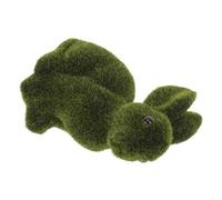Mipcase Charming Green Flocked Rabbit Statue with Realistic Design and Lightweight Foam Material, Soft the Touch Easter Bunny Figurine for Outdoor Garden and Spring Table Decorations