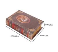 Mipcase Christmas Bible Style Wood Box Small Decorative Candy Storage Case with Festive Deer Totem Pattern for Gift Packing and Holiday Decoration