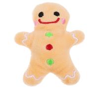 Mipcase Christmas Pet Dog Chew Toy Bite Resistant Plush Gingerbread Man Interactive Teeth Cleaning Toy for Puppies and Small Dogs 3.5 Inch