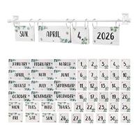 Mipcase Classroom Calendar with Self-adhesive Paper and Metal Rod 2025-2028 for Bulletin Board Retro Decorative Piece and Educational Tool, Easy to Install for School and Office Use