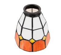 Mipcase Colored Glass Lampshade for E27 Socket, 5-inch Mediterranean Orange White Decorative Ceiling Lamp Cover with 4.2cm Center Hole, Home Lighting Accessory for Wall and Pendant Lights