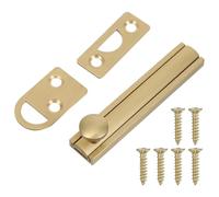 Mipcase Concealed Brass Door Lock Bolt 3-inch Sand Gold Finish, 90-Degree Right Angle Slide Latch for Bedroom, Barn, and Cabinet Doors with 75mm Length and 11mm Throw