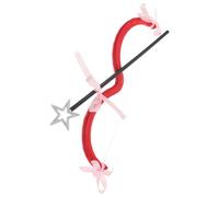 Mipcase Cupid Mini Bow and Arrow Set for Adults - Silver Star Valentine’s Day Cosplay Accessory with Love Heart Arrows - Mini Costume Prop for Wedding, Party, and Photo Shoot