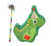 Mipcase Dinosaur Pinata Party Game Set with Tassel Stick, 3d Green Dinosaur Candy Holder, Birthday Party Decoration and Adults, Hanging Pinata for Festival Celebrations