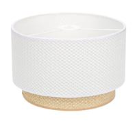 Mipcase Double Layer Fabric Lampshade 30cm White Woven Drum Shade for Pendant Light E27 E14, Tiered Ceiling and Floor Lamp Shade Suitable for Home and Office Lighting