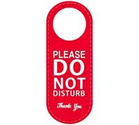 Mipcase Double-sided Pu Leather Door Sign Do Not Disturb with Red and Green Indicators, Hanging Privacy Office and Hotel Room Door Decor for Meeting and Bathroom Use