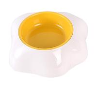 Mipcase Egg Shape Cat Bowl Durable Plastic Pet Feeder for Cats Dogs Portable Dog Food Holder Large Capacity Pet Bowl Wide Base White Single Bowl