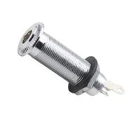 Mipcase Electric Guitar Barrel Jack Long Threaded Metal Cylinder Socket Input for Guitar Bass Instruments Silver Outlet Jack with Full-contact Connection