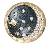Mipcase Elegant Milky Way Moon Brooch for Women, Alloy Decorative Dress Brooch Multi-purpose Use on Hair-band and Hat, for Weddings and Celebrations