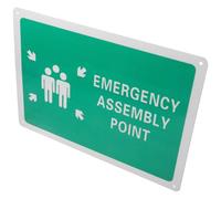 Mipcase Emergency Assembly Point Sign Metal Safety Sign Aluminium Lightweight with Easy Installation for Schools and Shopping Malls