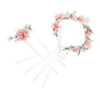 Mipcase Flower Fits Elegant, Cloth Motif Material and Most Headband with Simulated Insect Sweet Floral Headdress for Bridal Costume Parties and Beach