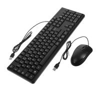 Mipcase French Layout Wired USB Keyboard and Mouse Combo Full Size with Number Pad for Office Work and Data Processing