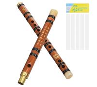 Mipcase G Key Bamboo Flute Traditional Wind Instrument with 5 Membranes and Storage Box, Lightweight Bamboo Dizi Flute for Beginners, Suitable for Orchestral and Folk Music
