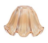Mipcase Glass Lamp Shade, Pendant Lamp Shade Replacement, Small Khaki Glass Lampshade, Bell Shaped Flower Design, E14, Eye Protection Lighting, Indoor Lighting, Offices