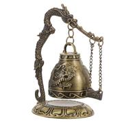 Mipcase Golden Alloy Dragon Pattern Monk Strike Bell Decor with Multi-functional Design, Vintage Antique Craftsmanship Tabletop Decoration for Elegant Home and Desktop