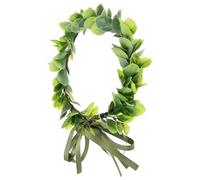 Mipcase Green Leaf Wreath Headband for Bride, Adjustable Faux Green Leaves Garland Hair Accessory, Wedding Headdress for Bridal and Beach Photo Props