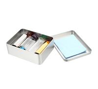 Mipcase Guitar Slide Set with Glass and Metal Slides, Triangle Finger Protector Pick, and Iron Storage Box for Guitar Playing and Random Color