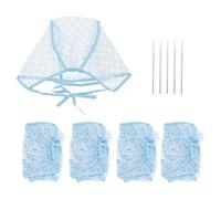 Mipcase Hair Highlighting Kit Hair Coloring Cap with Crochet Hook Blue Pe and Aluminium Elastic Highlight Cap Home Use and Salon First-time Users