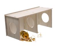 Mipcase Hamster Hideout Wooden Cabin 14X6X0.8 Inches Chewable Small Animal House for Guinea Pigs Rats Private Sleeping and Play Space