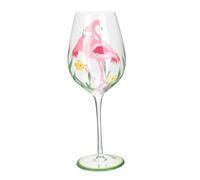 Mipcase Hand Painted Flamingo High Footed Glass Wine Cup Decorative Flute for Whiskey Martini and Cocktail Smooth Surface Glassware for Home and Party Use Artistic Painted Barware