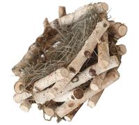 Mipcase Handcrafted Small Woven Wooden Bird Nest Ornament Natural Garden Bird Nest Decoration Outdoor Rustic Cage Accessory and Wildlife