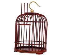 Mipcase Hanging Bird Cage Hanging Insect Cage Practical Multi-functional Wood Metal Dome 5.89x3.85x3.85in Large Capacity Small Animal Pet Carrier for Hamsters Grasshoppers