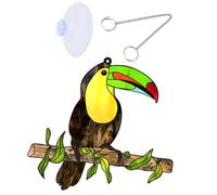 Mipcase Hanging Parrot Decor Acrylic Metal Bird Sculpture Crafts 3d Fine and Beautiful Workmanship Not Easy to Break Good Decorative Effect for Living Room and Housewarming