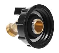 Mipcase IBC Water Tank Fittings Brass Faucet Adapter S60x6 Coarse Thread with Black Butterfly Handle for 275-330 Gallon IBC Tote Barrel, Garden Hose Connector Replacement Valve