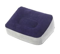 Mipcase Inflatable Foot Rest Pillow with Plush Surface, Portable Leg Rest Cushion for Home Office Travel, Blow up Footrest Pillow for Airplane Car Seat and Camping Use, Grey Blue