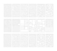Mipcase Journal Stencils PET White Reusable Drawing Templates for Scrapbooking, DIY Diary and Journal Layouts, Task Management, and Adults