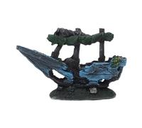 Mipcase Large Aquarium Shipwrecks Decor Fish Tank Cave for Betta Fish Realistic Resin Ornament Enhance Underwater Habitat Simple Installation