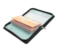 Mipcase Large Capacity Pu Cash Budget Envelope Set with Zipper Clutch Bag 1 Shell + 12 Color Envelopes + 4 Zipper Pouches + 12 Gold Budget Cards + Calculator Money Storage Wallet