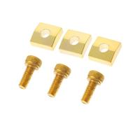 Mipcase Locking Nut Blocks Guitar Body Ferrules Metal Guitar String Plates Golden Not Easy to Deform Resonance for String-through Body Building and Repairing