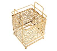 Mipcase Makeup Brush Holder Organizer Gold Metal Brush Container for Vanity with Pencil Storage for Bathroom Countertop