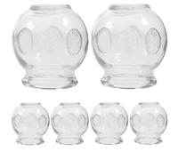 Mipcase Massage Cups 6 Glass Cupping Therapy Set Fire Suction Device 2.76X2.36In for Sports Muscle Care at Home