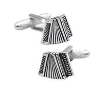 Mipcase Men’s 2pcs Black Brass Accordion Music Note Cufflinks for Business Shirts Wedding Fathers Day Accessories