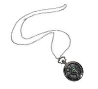 Mipcase Metal Vintage Pocket Watch with Compass Function Hiking Survival Tool Small Necklace Watch for Unisex Present
