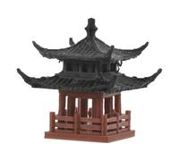 Mipcase Miniature Pavilion Figurine Chinese Style Pavilion Statue Decor for Bonsai Micro Landscape Tabletop Garden Ornament Zen Garden Accessories