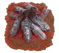 Mipcase Miniature Resin Fake Campfire Model for Dollhouse Décor, Micro Fire Landscape Prop with Tree Stump, Holiday Bonfire Ornament for Christmas and Fairy Garden Scenes