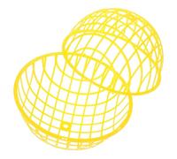 Mipcase Movable Circular Chicken Coop Cage Wheels, 30cm Yellow Plastic Poultry Transport Cage for Rabbits, Ducks, and Small Backyard Farm Animals Outdoor Enclosure