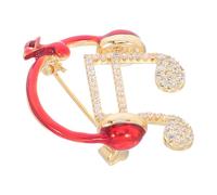 Mipcase Music Note Headphone Brooch Pin for Suits and Sweaters, Gold Tone Micro Zirconia Lapel Pin, Wedding and Party Music Jewelry Accessory